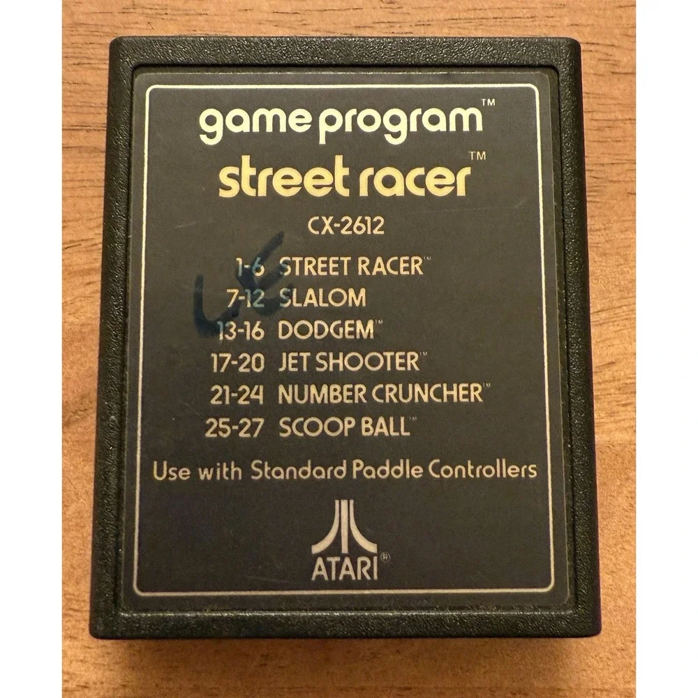 Vintage Atari Game Program Street Racer CX-2612‎ 1978